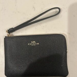 Coach Black Textured Wristlet